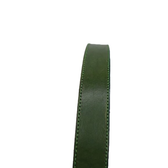 Echo Made in USA Green Leather Belt M/L Classic Minimalist Office - Picture 5 of 9